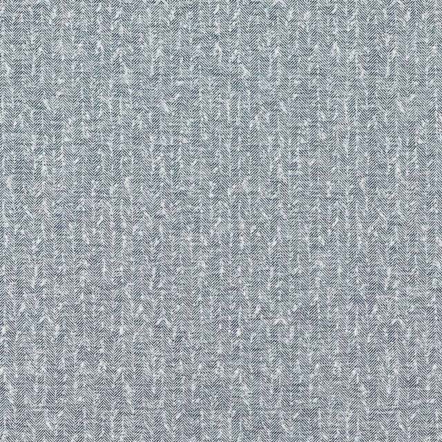 Deep blue-grey woven fabric with a densely repeated pale herringbone texture