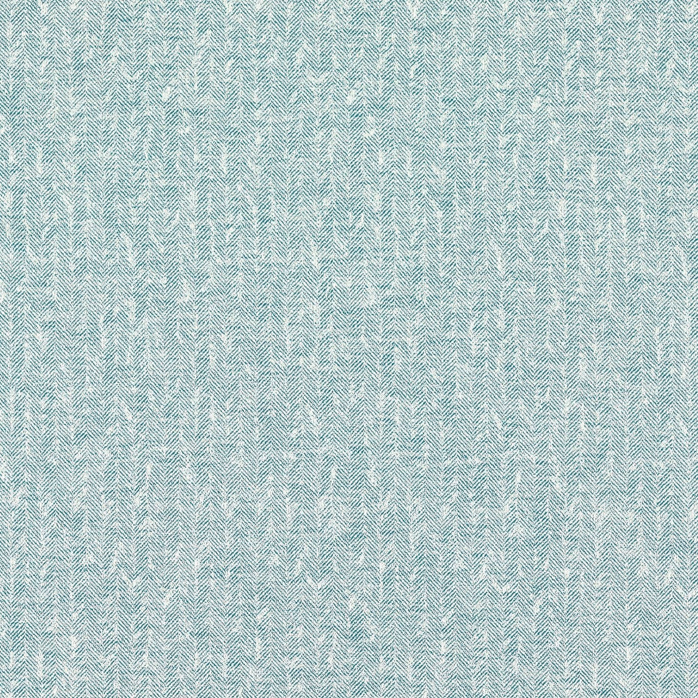 Pale mineral-teal woven upholstery with chalk chevrons and softly flecked texture