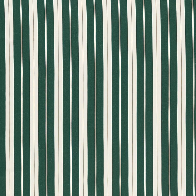 Deep racing green and linen vertical stripes on a lightly textured woven ground