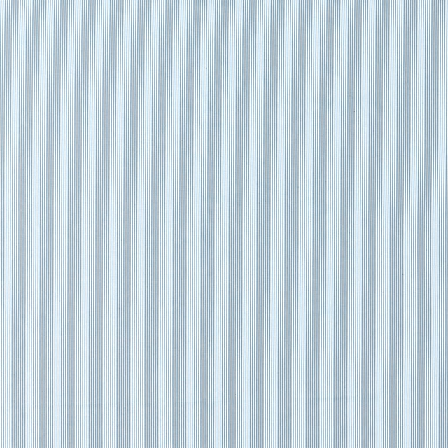 Pale blue-grey chambray textile with fine vertical pinstripes and a softly woven texture