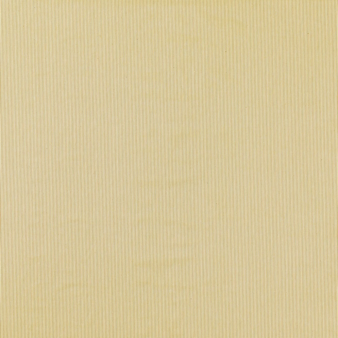 Warm ochre fabric with closely spaced pale vertical pinstripes and subtle ribbed texture