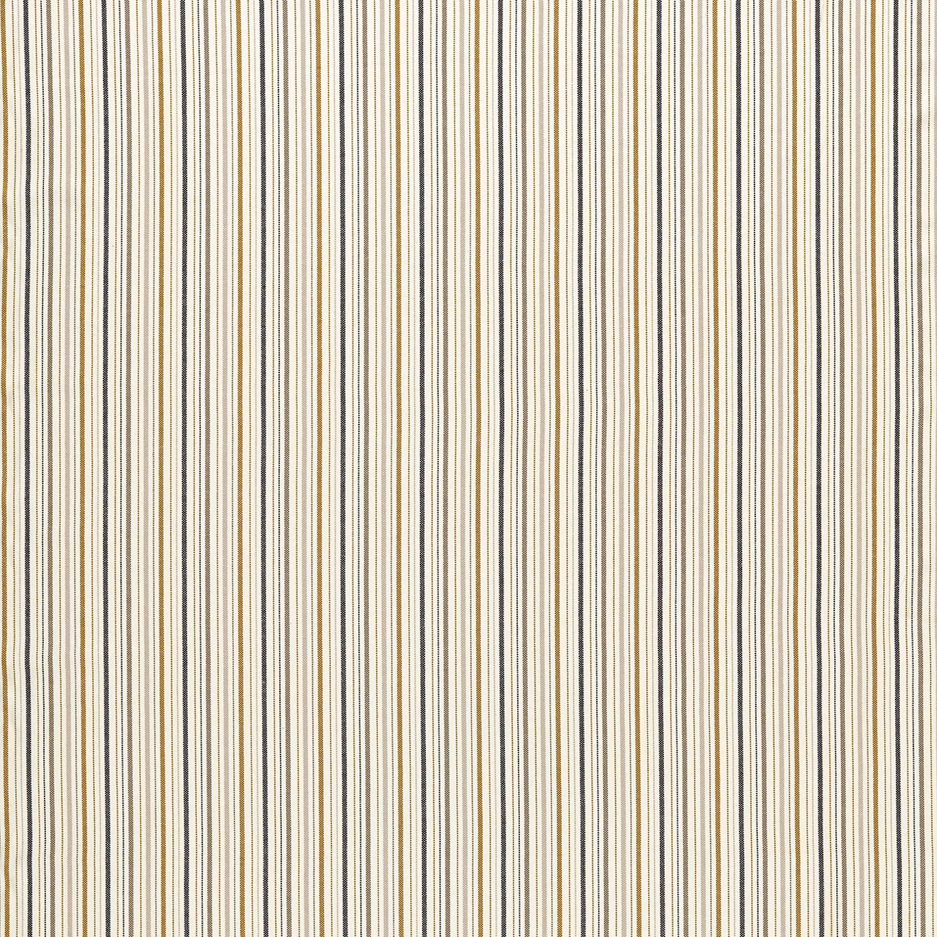 Ochre, cream and charcoal fine vertical stripes with a lightly textured weave