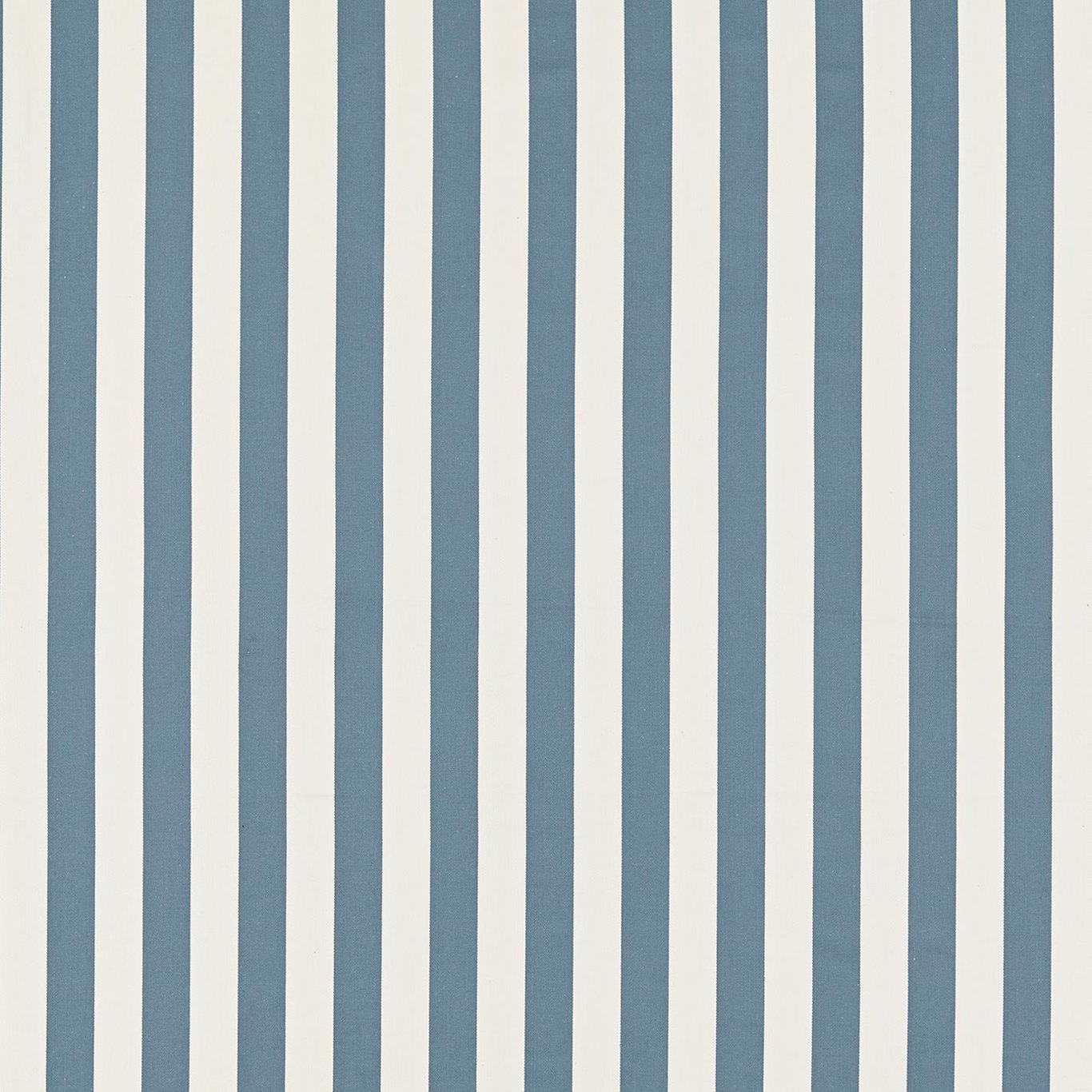Muted denim-blue and off-white vertical stripes with a softly textured woven surface