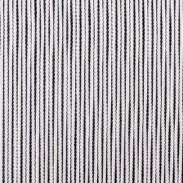 Charcoal and ivory fine vertical stripes with a subtle woven surface