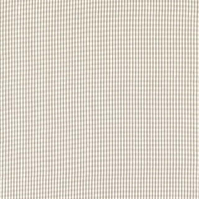 Close-up of soft dove-grey fabric with a fine greige woven check texture