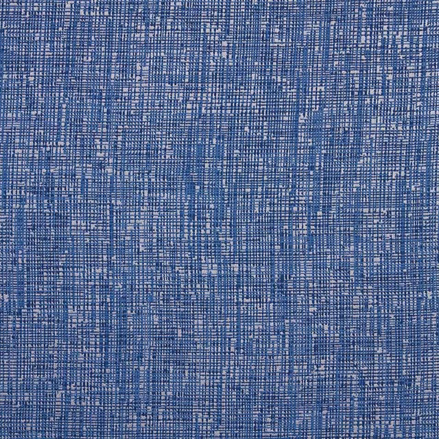 Close-up of midnight blue woven crosshatch with pale blue and white flecks