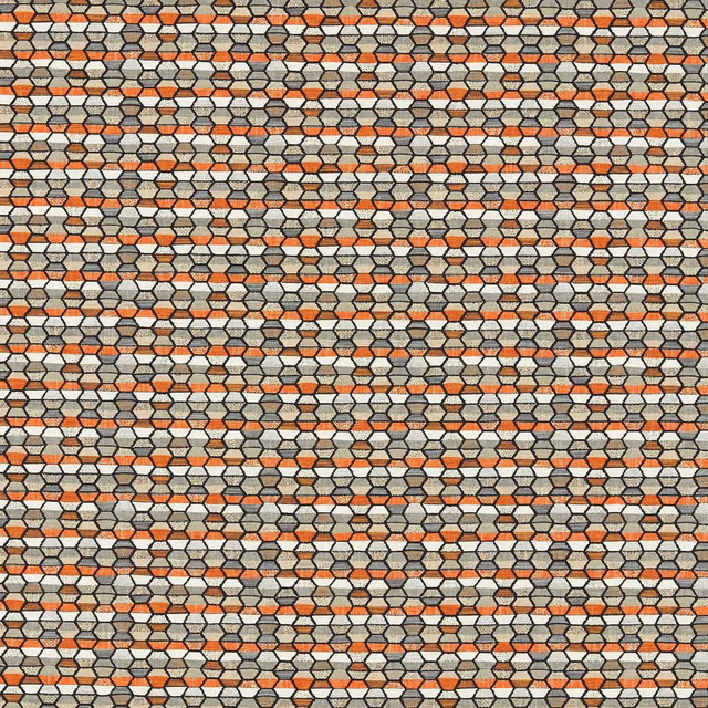 Cream, charcoal and rust honeycomb weave with fine geometric texture