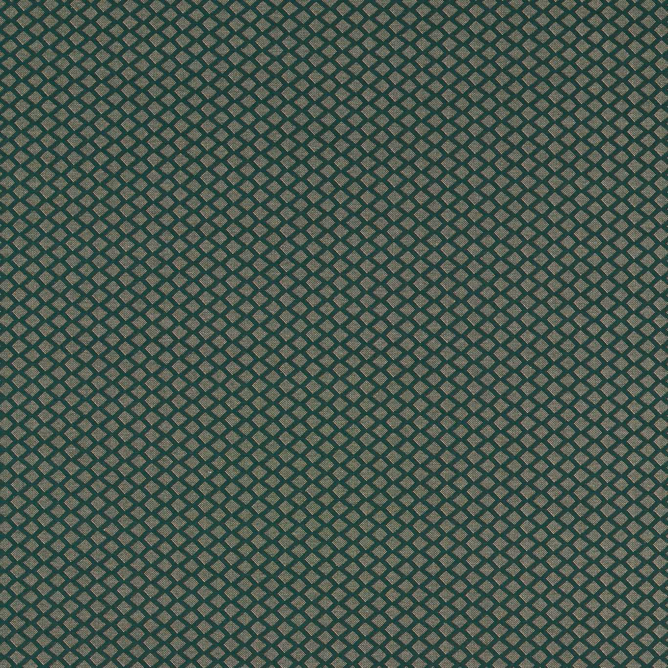 Dense forest-green diamond lattice over a warm taupe woven ground