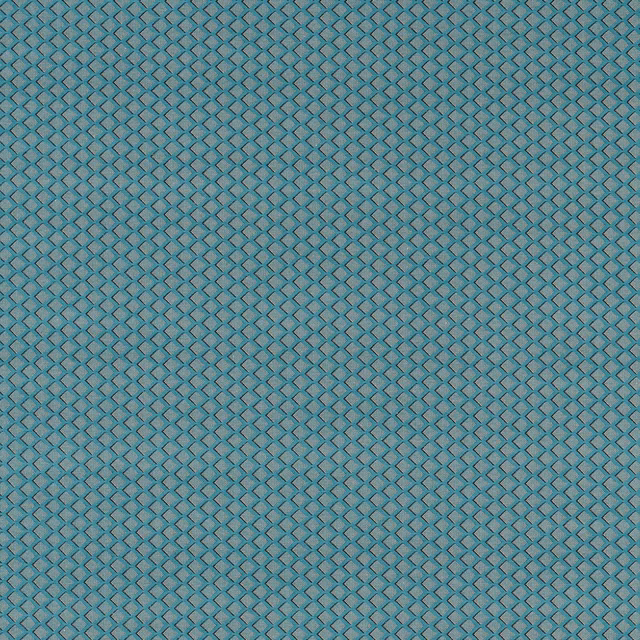 Cool blue-teal woven upholstery with a small linked diamond texture