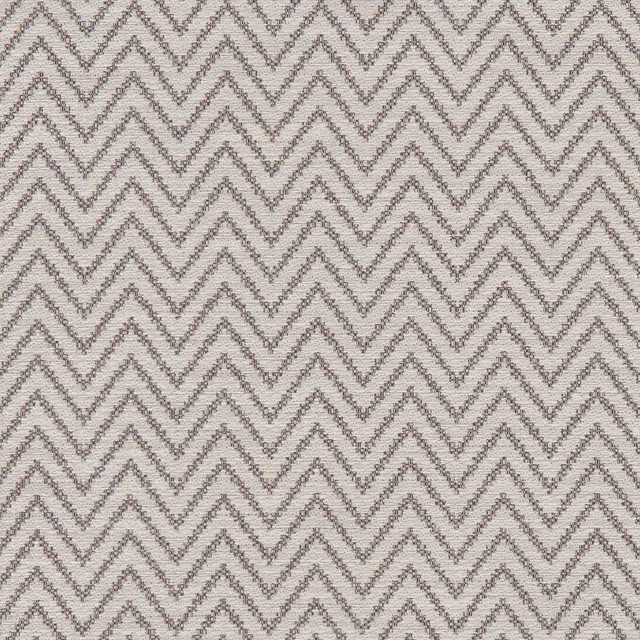 Charcoal and pale greige woven fabric with close-set zigzag chevrons