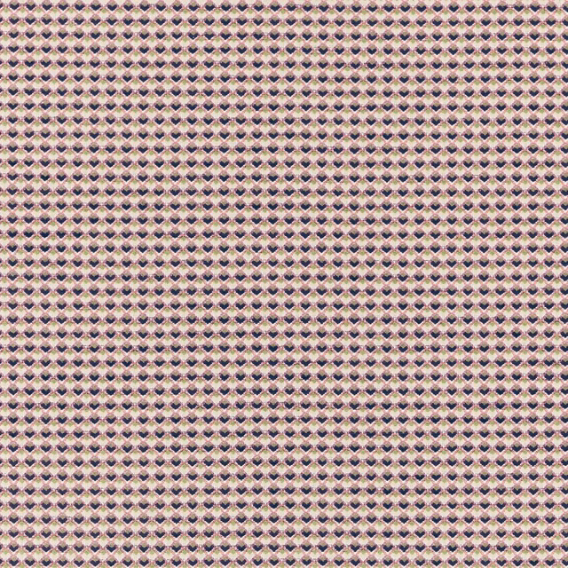 Dense mulberry, cream and pale sage geometric weave with tiny repeating diamonds