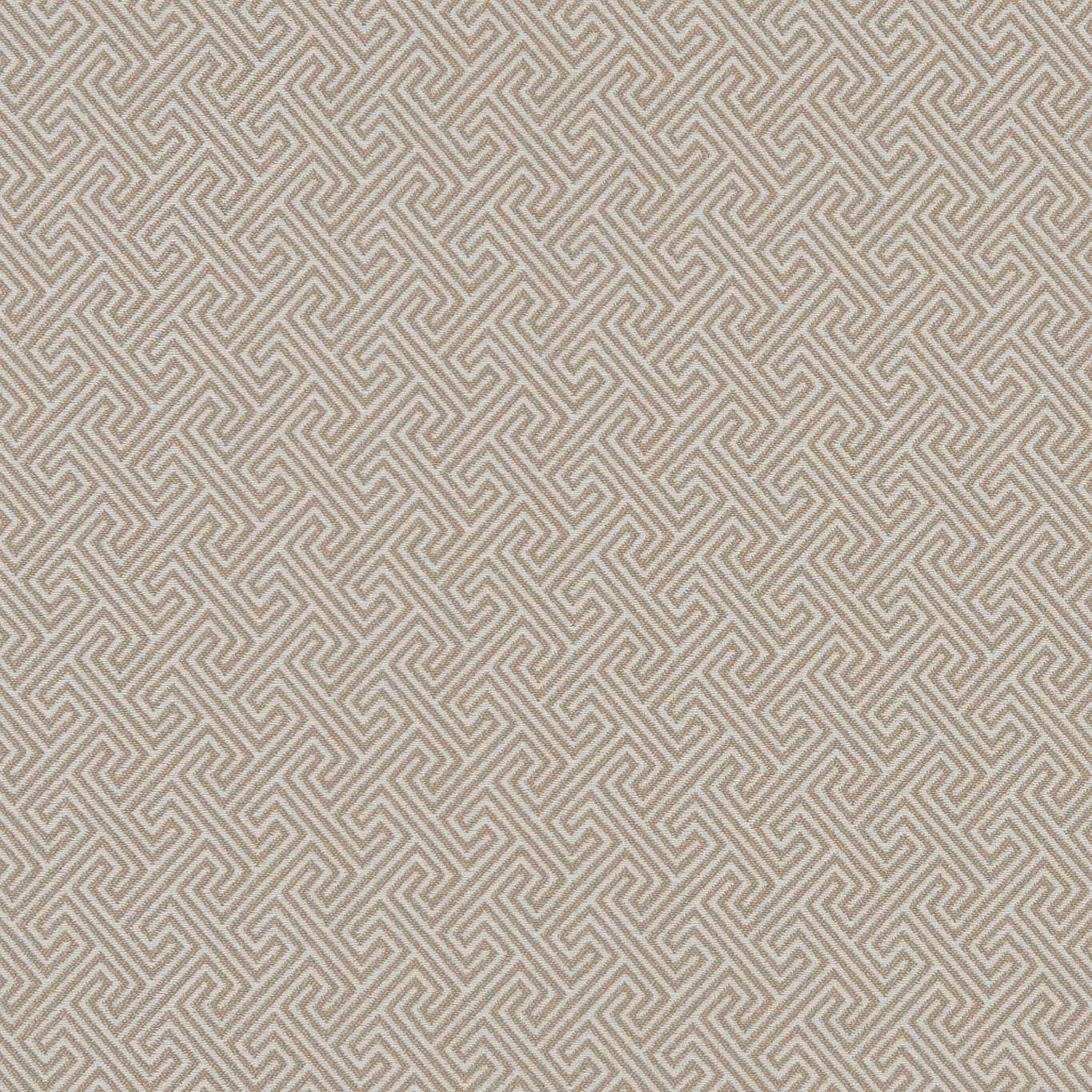 Cool greige woven fabric with a small taupe angular maze pattern