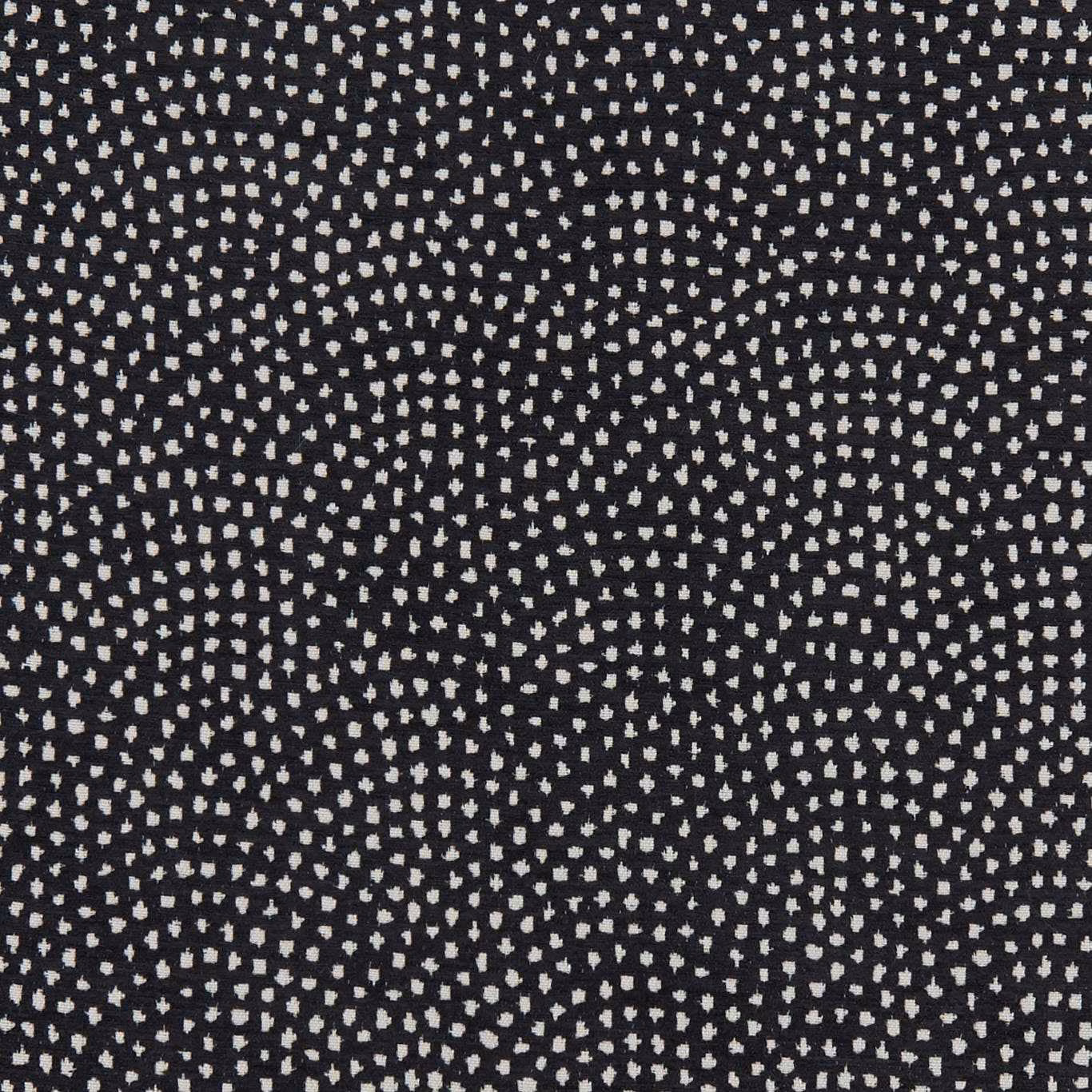 Charcoal-black woven fabric with tiny ivory flecks in rippling geometric rows