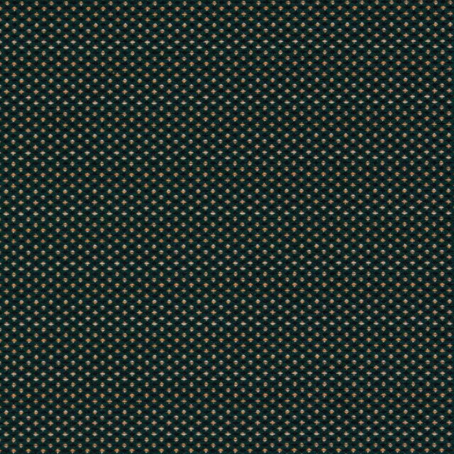 Deep forest green woven ground with tiny ochre and rust diamond flecks