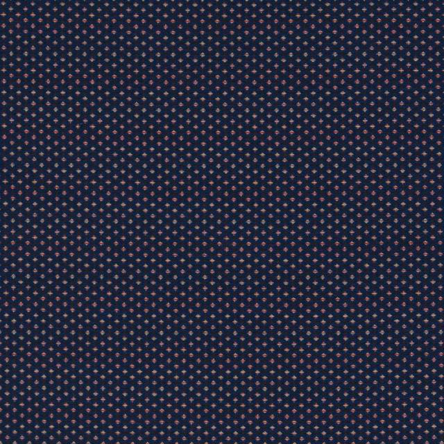 Deep navy woven fabric with tiny blush and blue geometric flecks