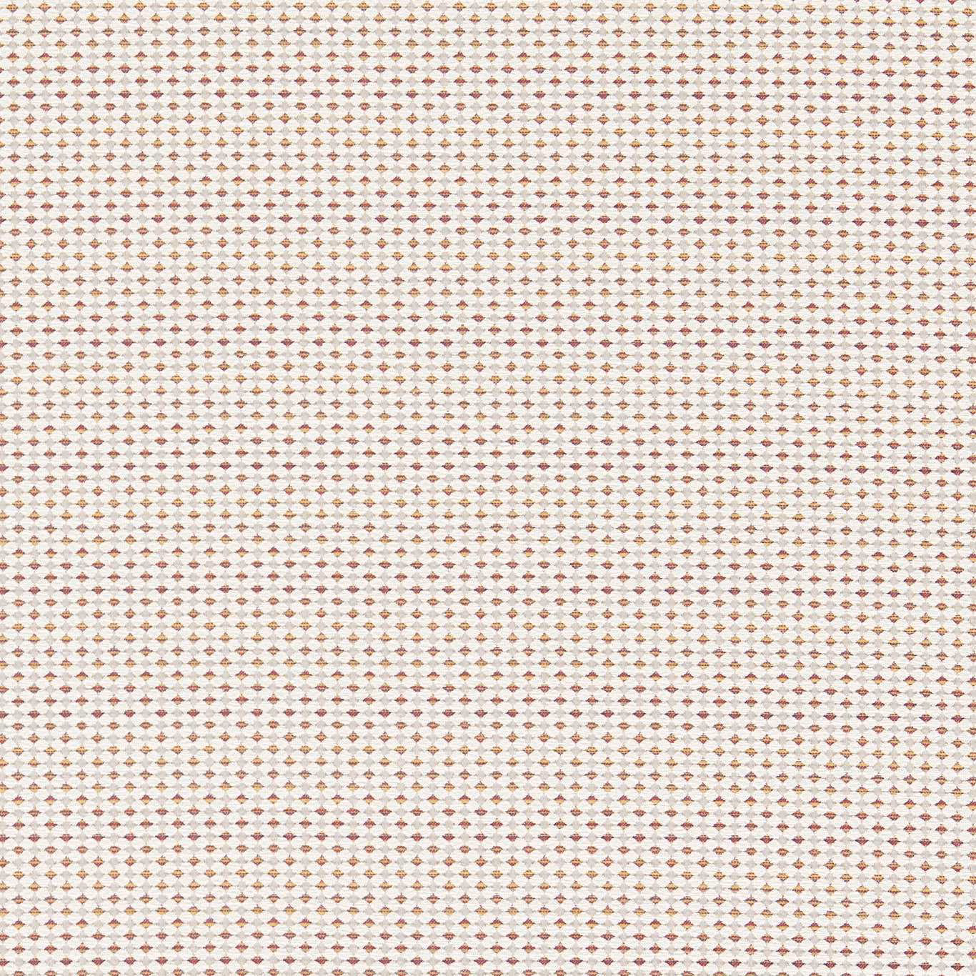 Close view of Pavo Raspberry’s tiny raspberry, taupe and ivory diamond weave
