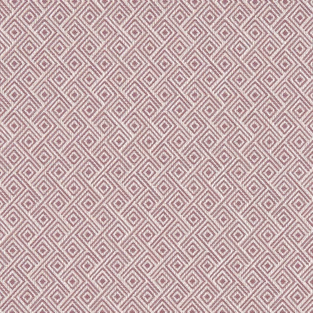 Muted mauve-grey woven fabric with tightly repeated pale diamond motifs