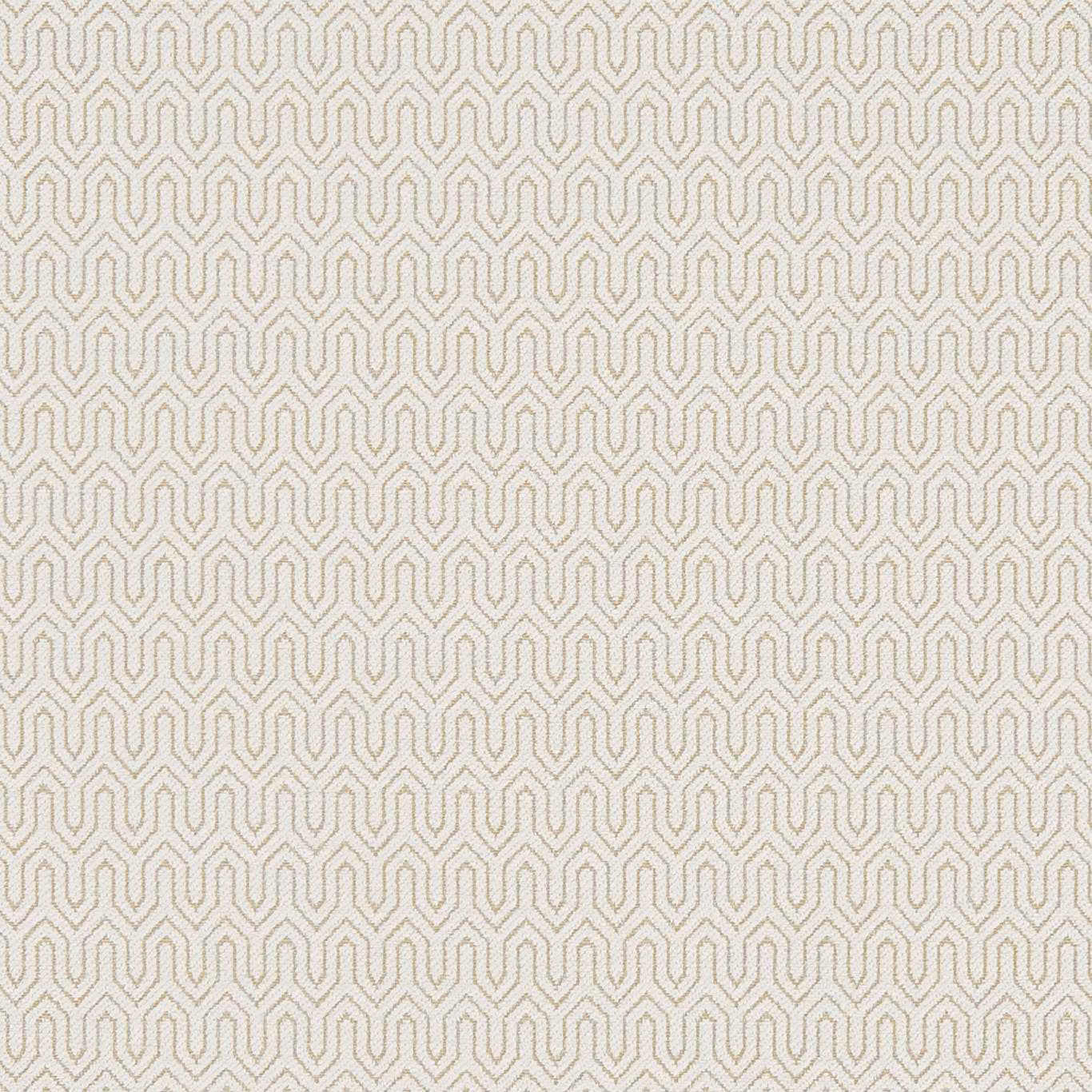 Ivory woven upholstery with fine pale taupe interlocking geometric lines