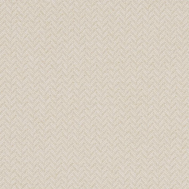 Pale ivory woven textile with a fine greige chevron texture