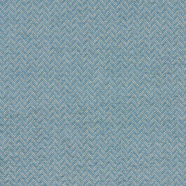Cool mineral-blue woven textile with fine cream chevron lines and tactile texture
