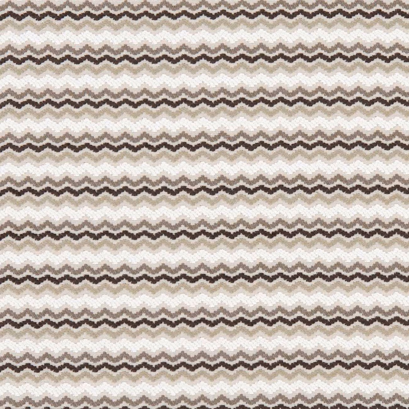 Close-up of charcoal, taupe and cream zigzag woven textile with a softly raised texture