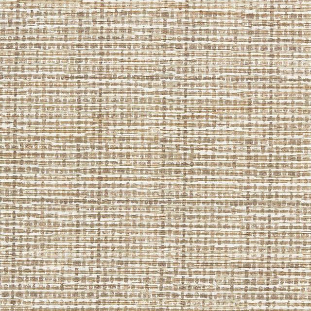 Warm ivory upholstery fabric with irregular taupe horizontal woven striations