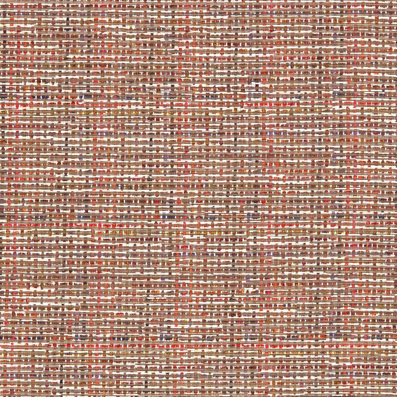 Cream, taupe, brown and red horizontal woven texture with subtle irregular striping