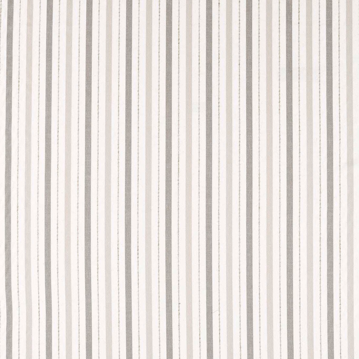 Cool dove grey and ivory narrow vertical stripes with a softly textured woven surface
