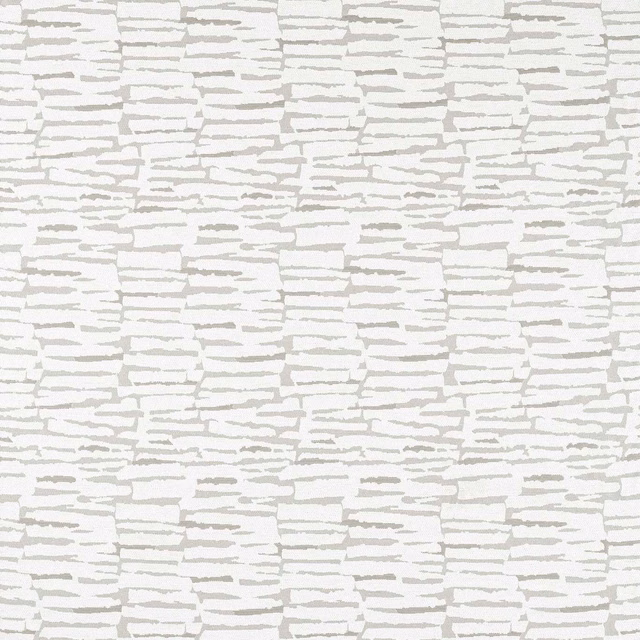 Ivory upholstery textile with pale grey broken horizontal woven bands and tactile texture