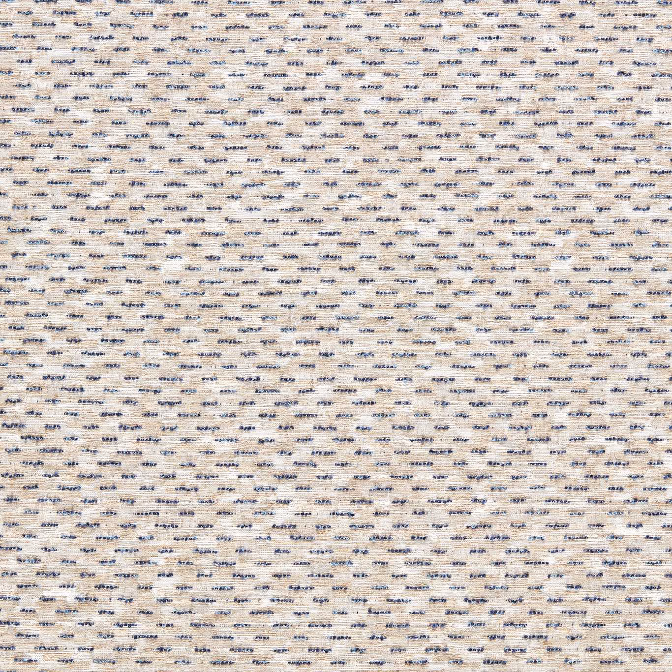Pale cream woven fabric with scattered denim-blue horizontal flecks and tactile texture