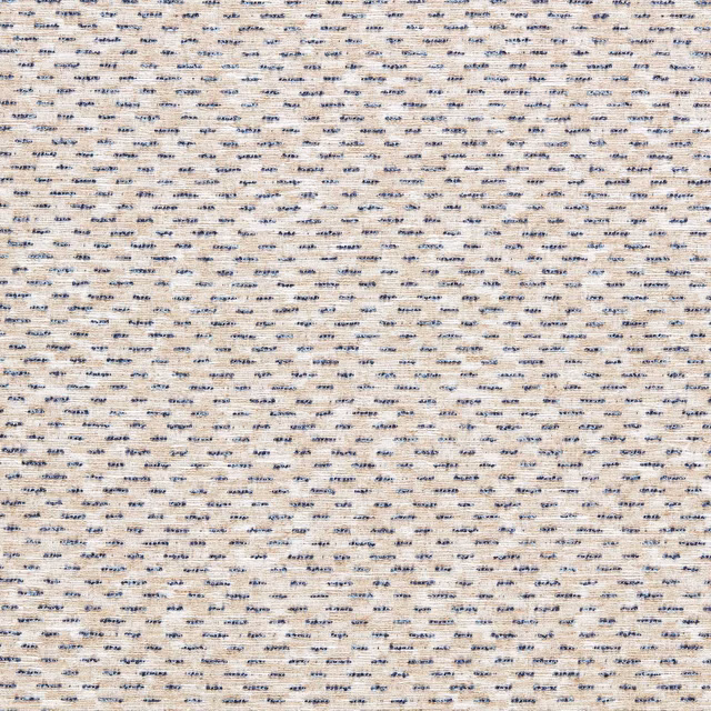 Pale cream woven fabric with scattered denim-blue horizontal flecks and tactile texture
