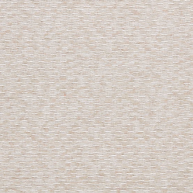 Warm ivory woven fabric with fine horizontal white, taupe and grey flecks
