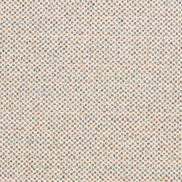 Cream woven fabric with tiny cinnamon and teal geometric flecks