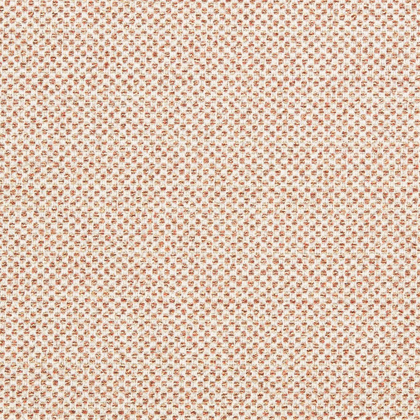 Cream upholstery weave with dense tiny rust geometric motifs and subtle texture