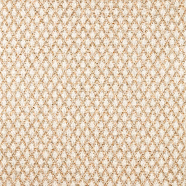 Warm camel and cream woven diamonds with a softly flecked textured surface