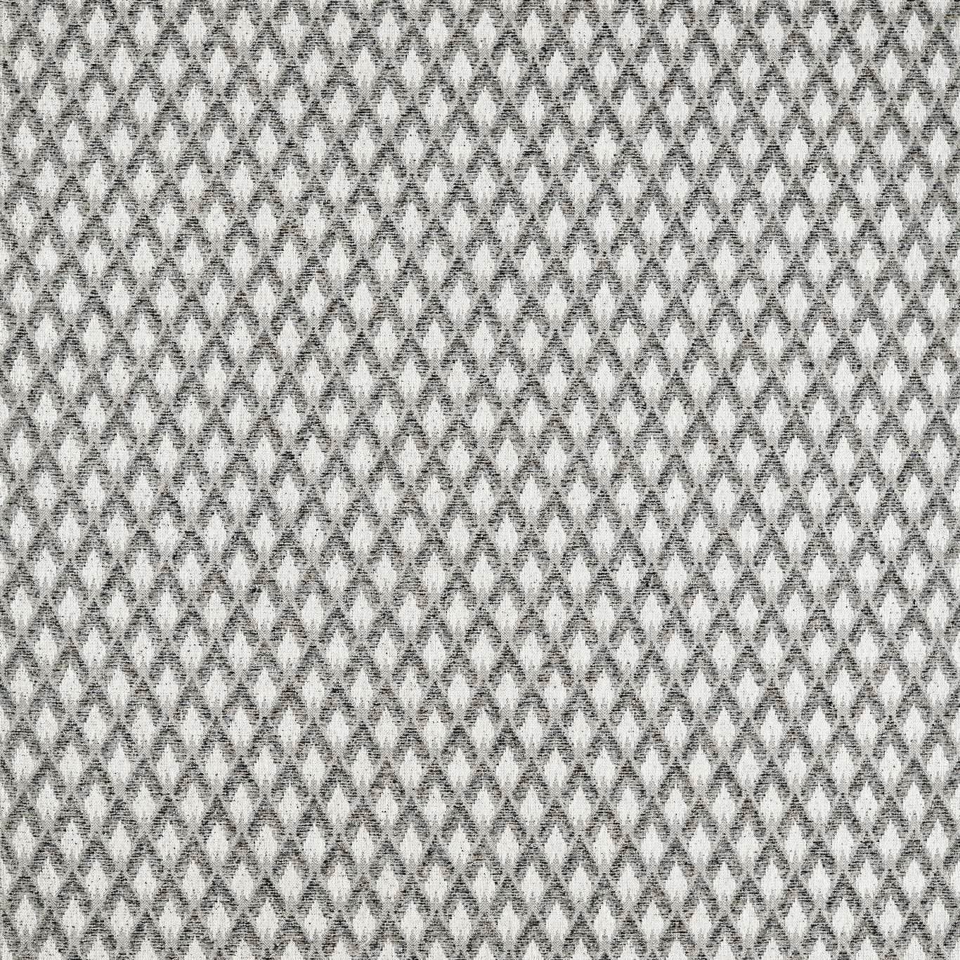Cool dove-grey and noir diamond lattice with a softly flecked woven surface