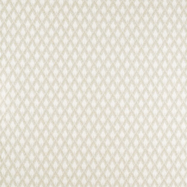 Warm ivory upholstery weave with pale stone diamond lattice and subtle surface texture