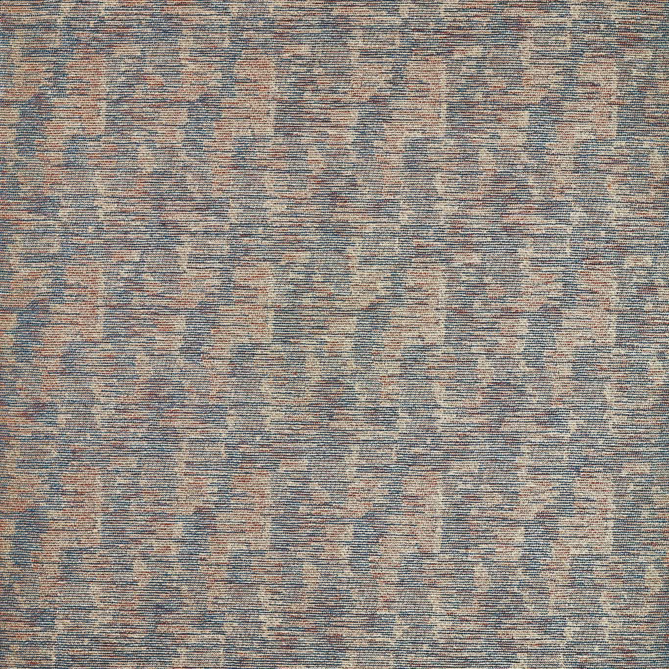 Textured Zocalo Rust weave with muted rust, blue-grey and taupe abstract blocks