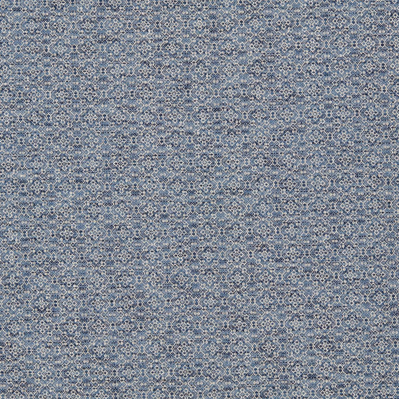 Muted denim-blue fabric with a dense tiny diamond geometric weave and softly mottled texture
