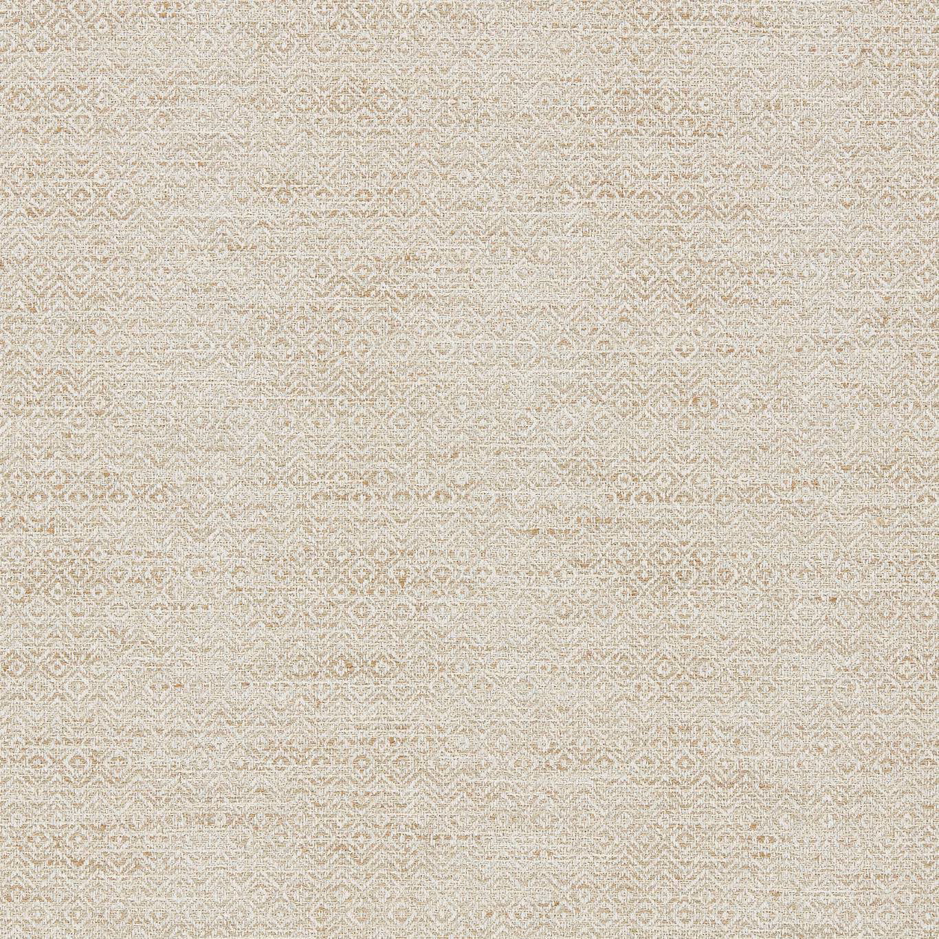 Warm ivory-beige woven fabric with a small taupe geometric diamond lattice