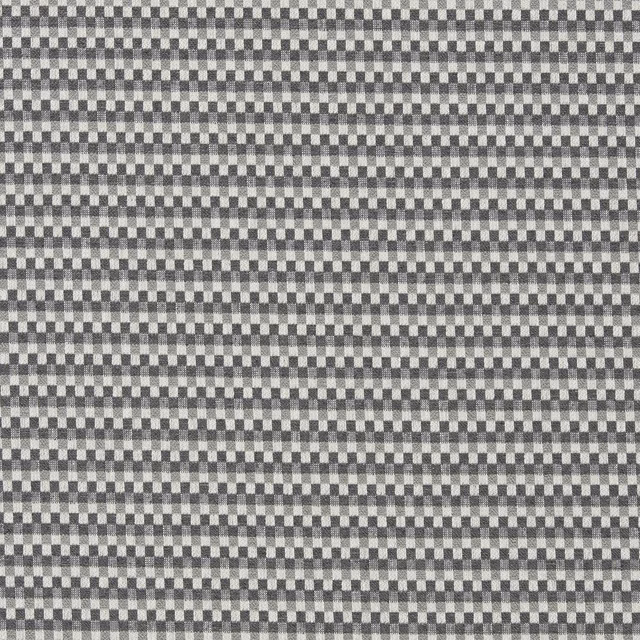 Cool pewter grey woven fabric with a small charcoal and silver check