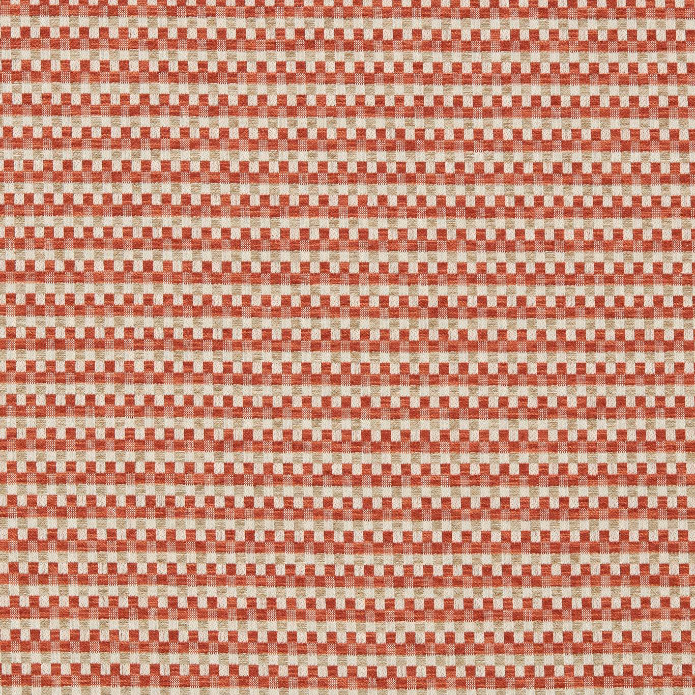 Warm spice-red and cream small check in a closely woven textile
