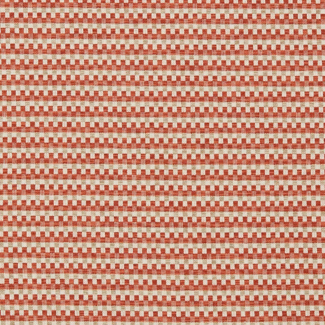 Warm spice-red and cream small check in a closely woven textile