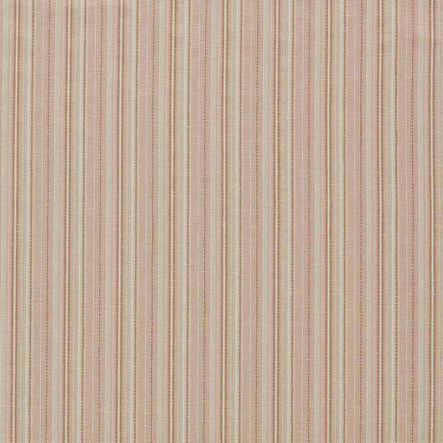 Blush pink, cream and taupe fine vertical stripes in a close woven textile