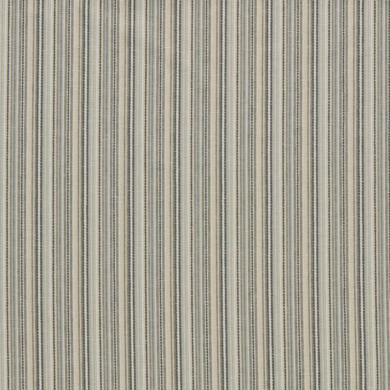 Cool mineral-grey woven textile with fine vertical stripes and subtle olive-beige threads