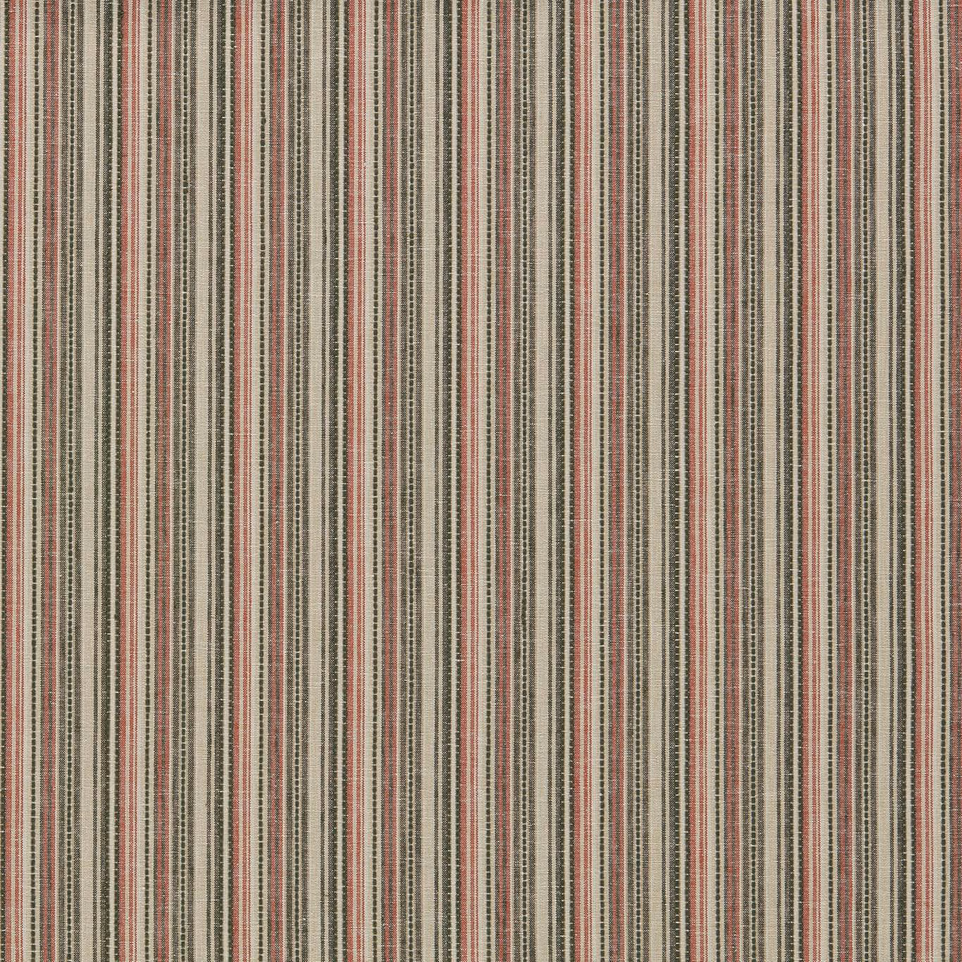 Muted spice, sage and charcoal pinstripes with a lightly textured woven surface