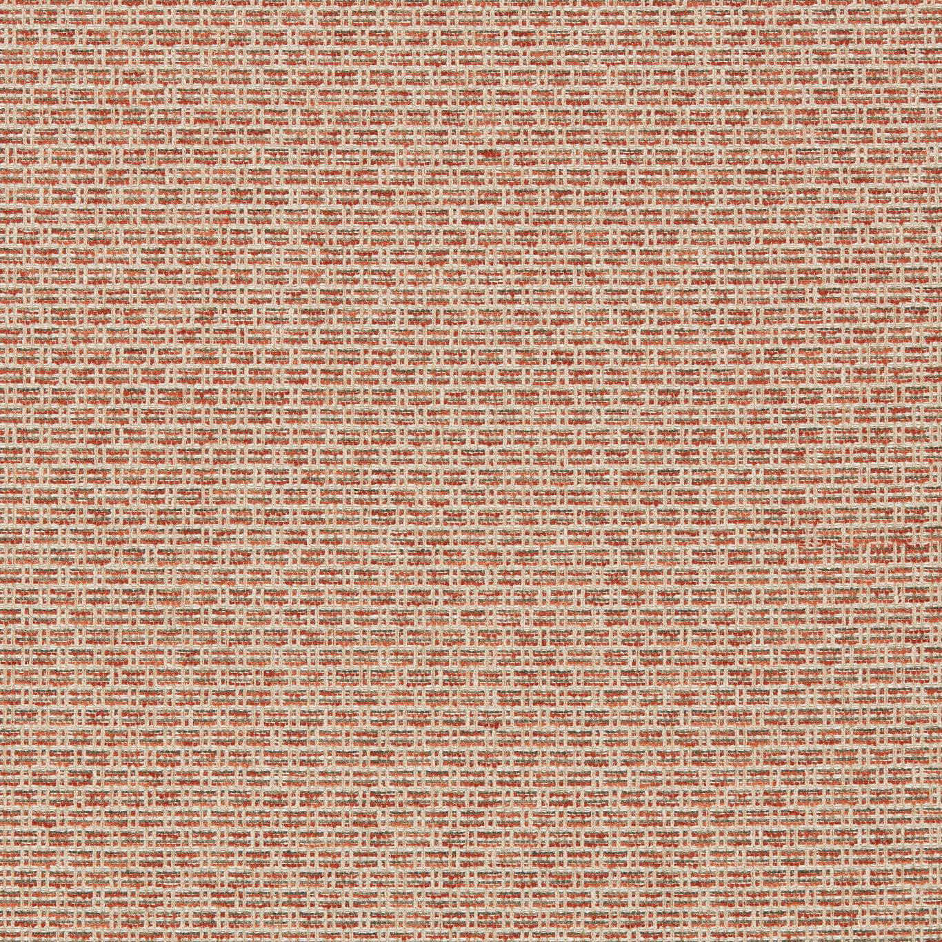 Close-up of spice red and sage flecks woven across a pale neutral textile