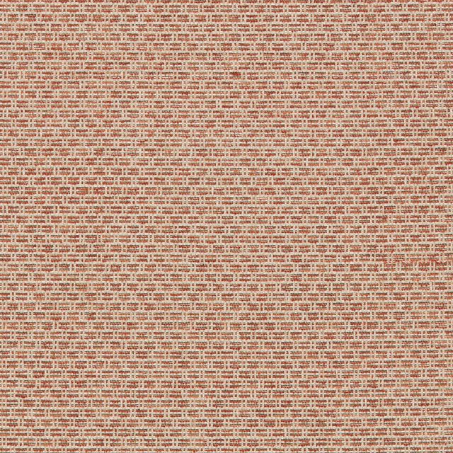 Close-up of spice red and sage flecks woven across a pale neutral textile