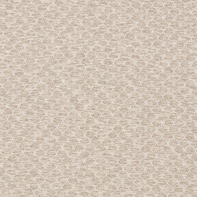 Pale pebble taupe woven fabric with a fine, chalky trellis texture