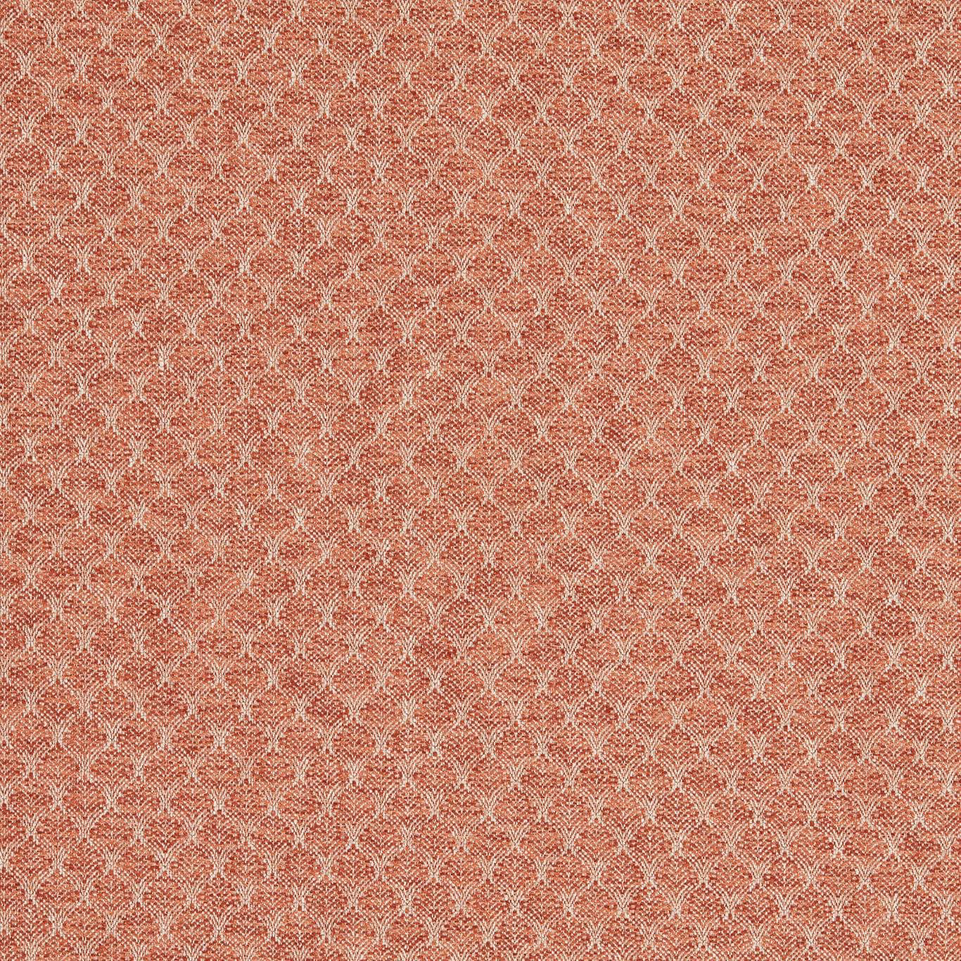 Warm spice terracotta weave with repeated ivory fan motifs
